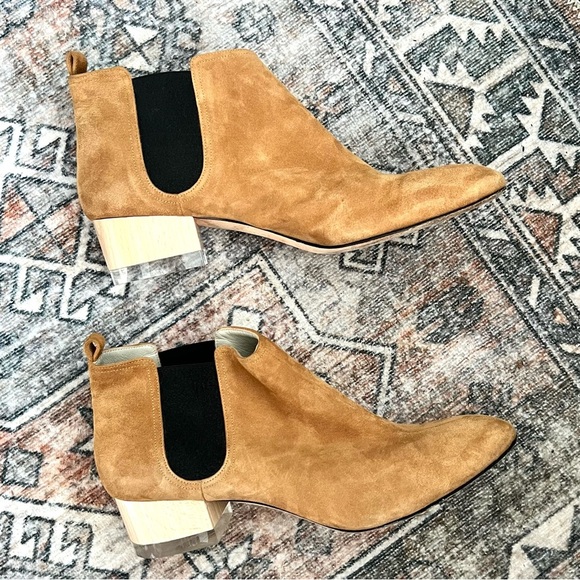 Dear Frances suede booties lucite heel - Picture 4 of 11